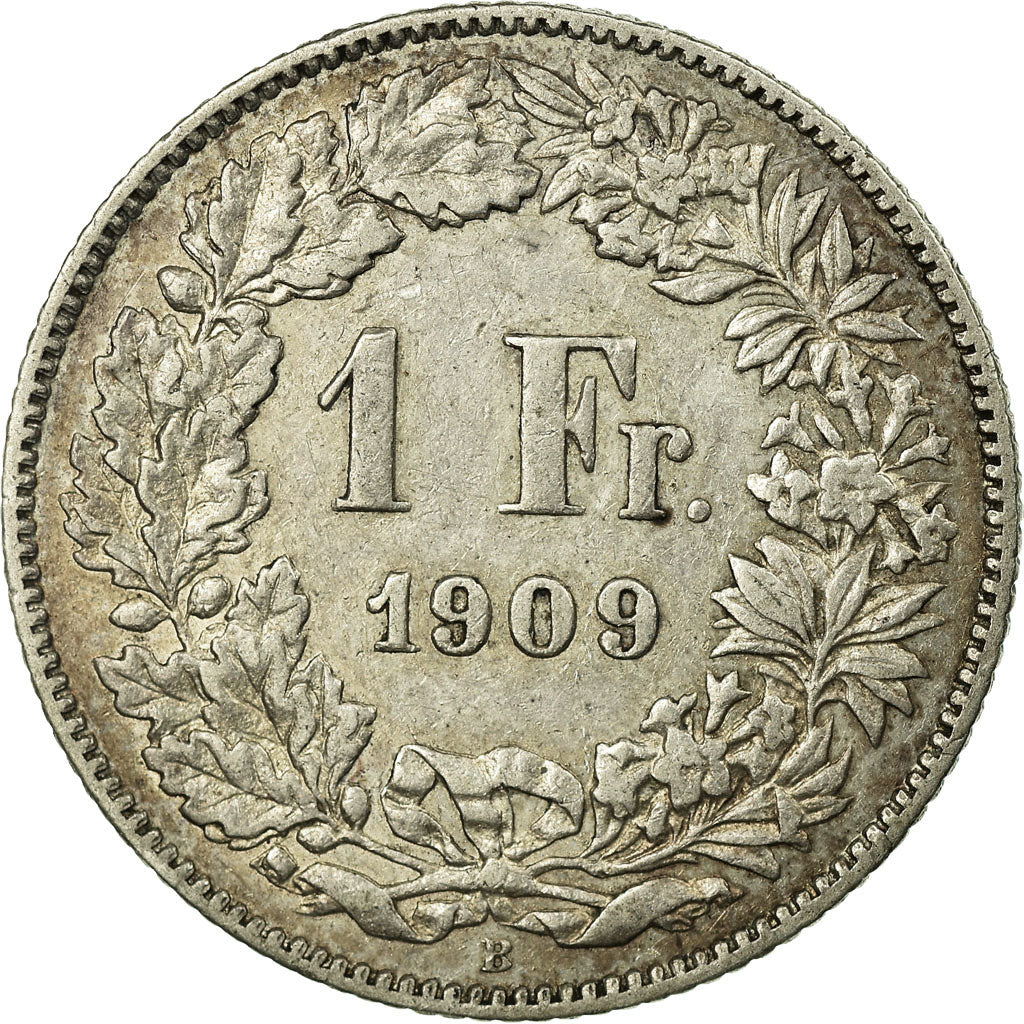 Monnaie, Suisse, Franc, 1909, TTB, Argent, KM:24