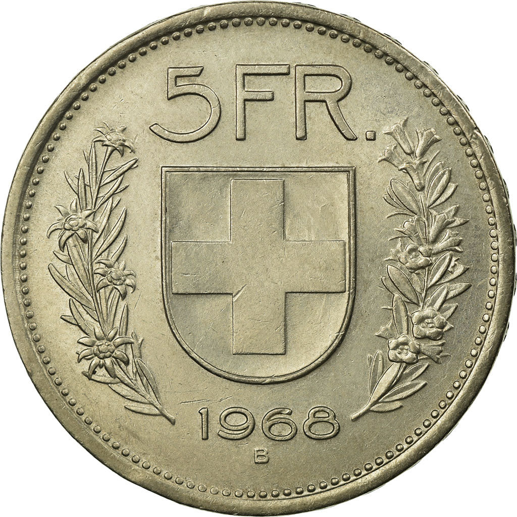 Münze, Schweiz, 5 Francs, 1968, Bern, SS, Copper-nickel, KM:40a.1