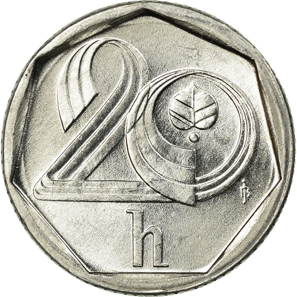 Coin, Czech Republic, 20 Haleru, 1996, AU(55-58), Aluminum, KM:2.1