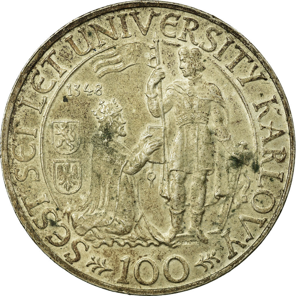Coin, Czechoslovakia, 100 Korun, 1948, EF(40-45), Silver, KM:26
