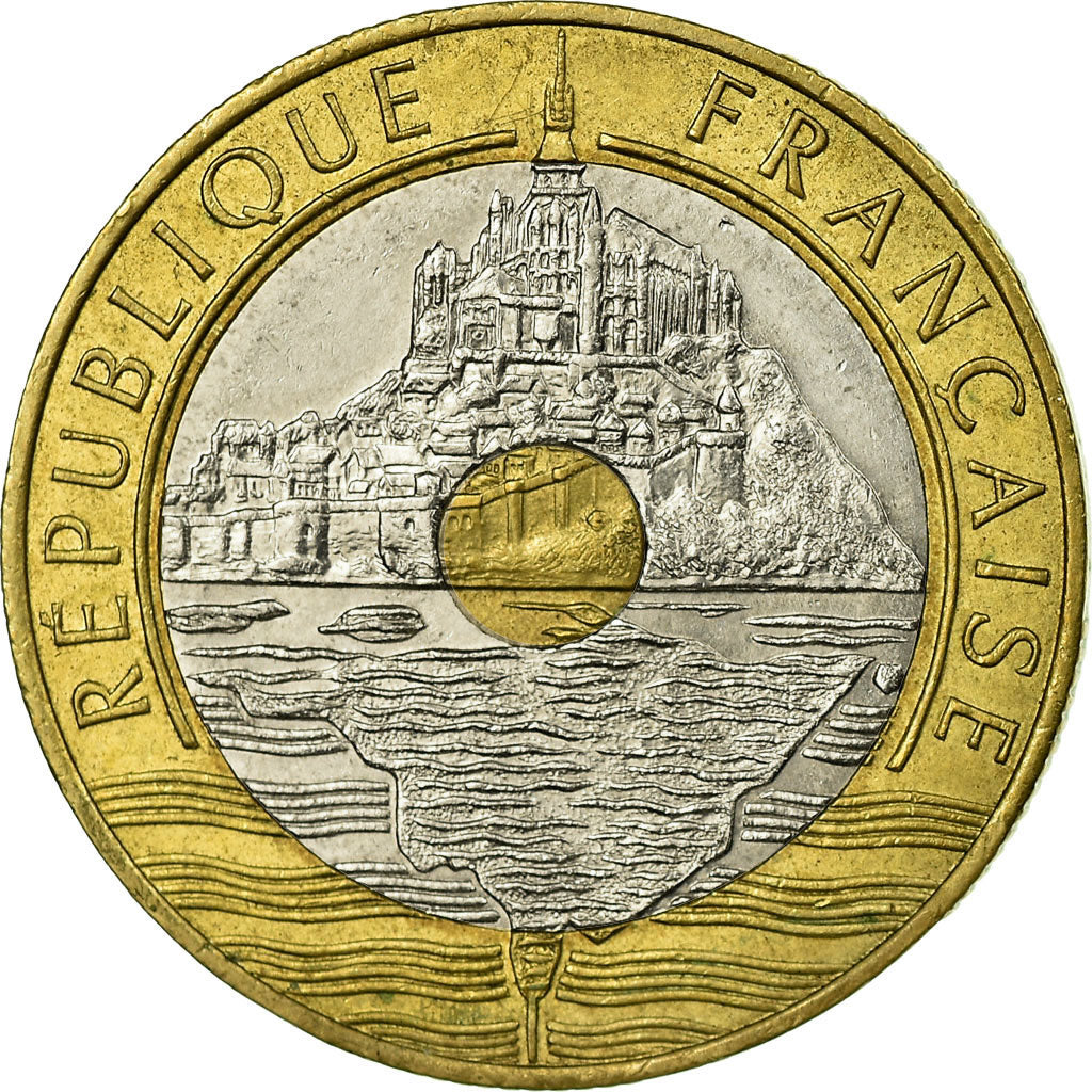 Monnaie, France, Mont Saint Michel, 20 Francs, 1992, TTB, Tri-Metallic
