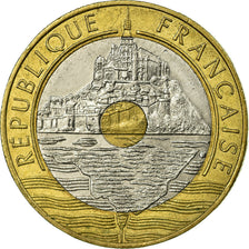 Monnaie, France, Mont Saint Michel, 20 Francs, 1992, TTB, Tri-Metallic