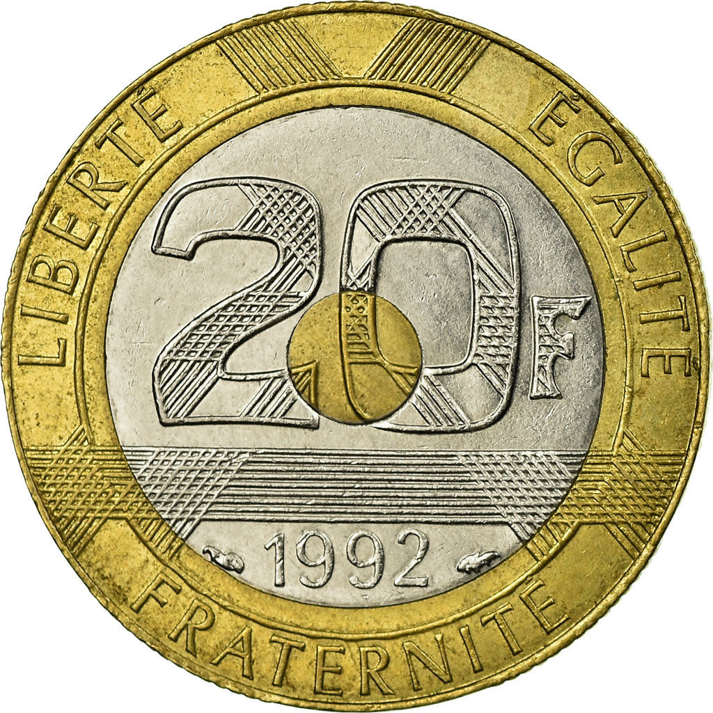 Monnaie, France, Mont Saint Michel, 20 Francs, 1992, TTB, Tri-Metallic