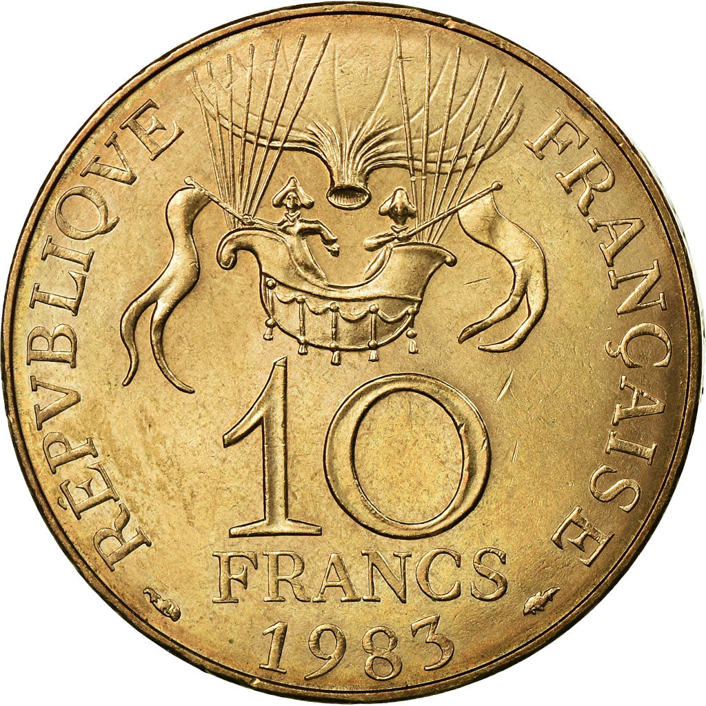 Moeda, França, La conquête, 10 Francs, 1983, AU(50-53), Níquel-Bronze
