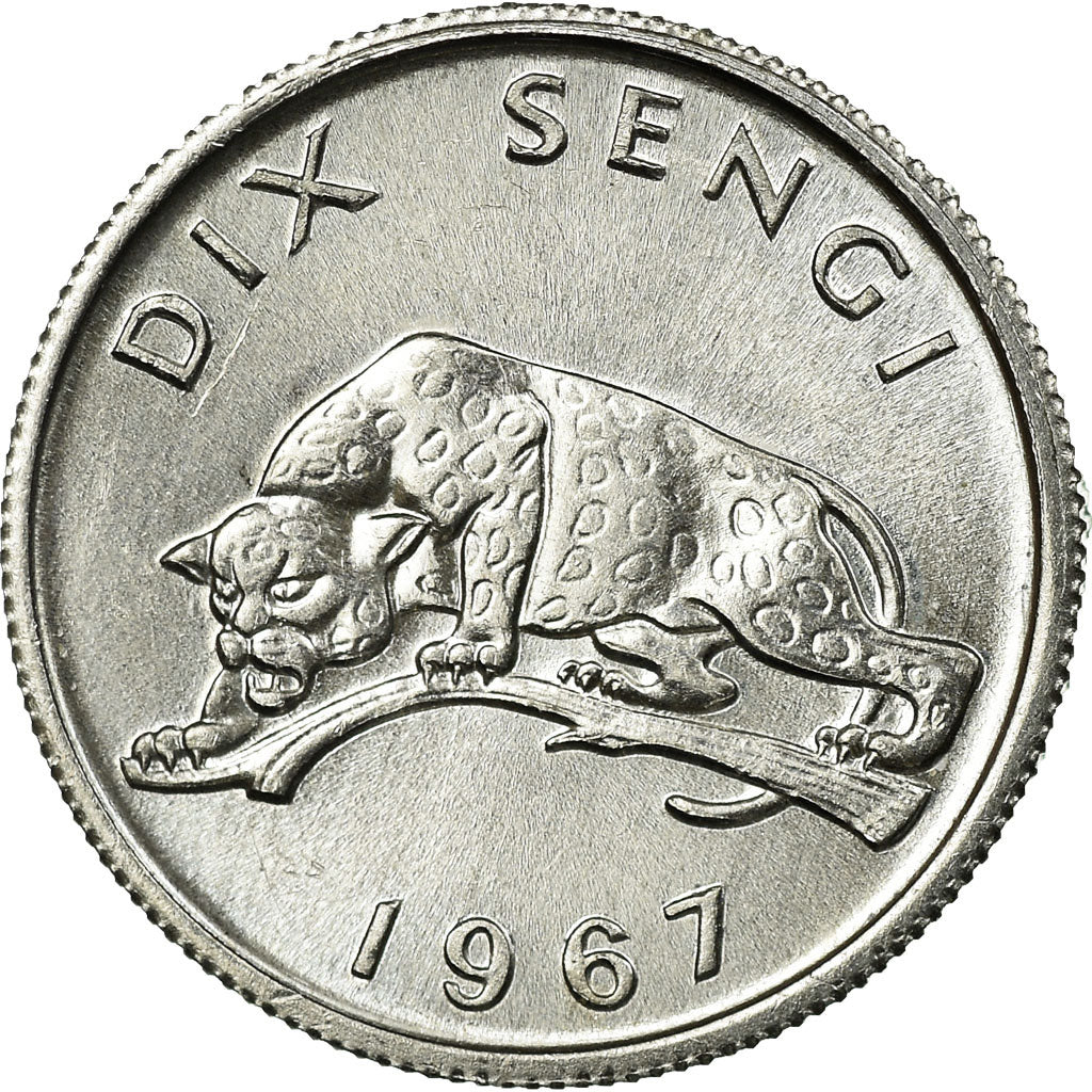 Coin, CONGO, DEMOCRATIC REPUBLIC, 10 Sengis, 1967, MS(60-62), Aluminum, KM:7