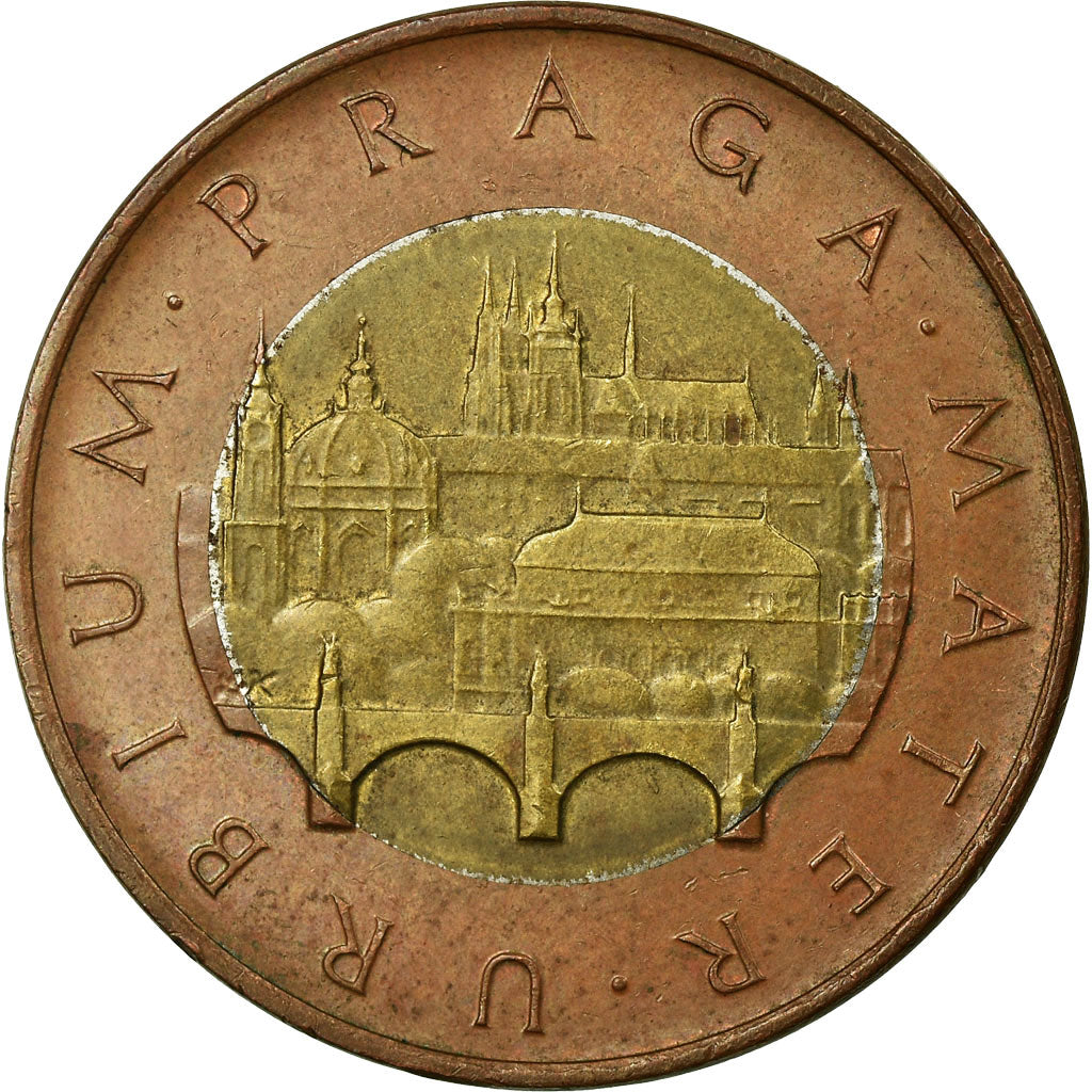 Coin, Czech Republic, 50 Korun, 1993, AU(50-53), Bi-Metallic, KM:1