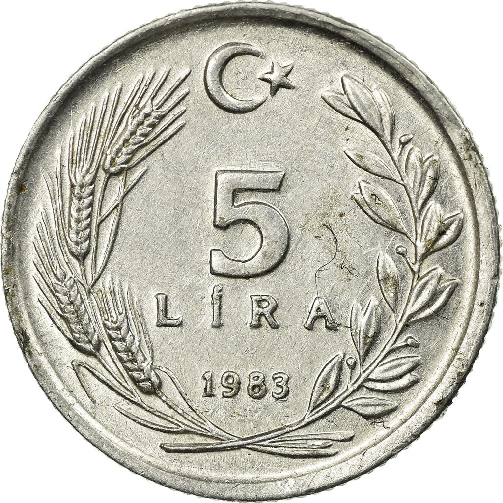 Coin, Turkey, Lira, 1983, EF(40-45), Aluminum, KM:962.2