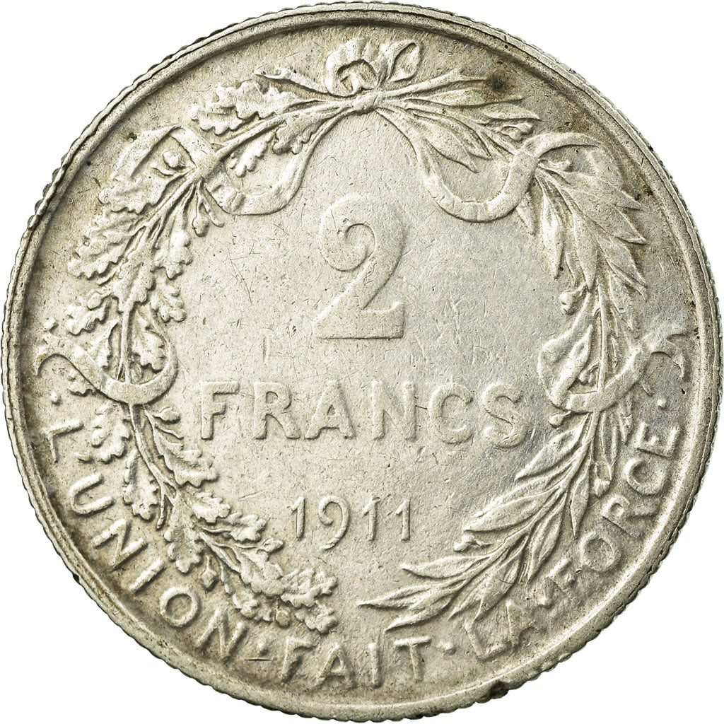 Coin, Belgium, 2 Francs, 2 Frank, 1911, VF(30-35), Silver, KM:74
