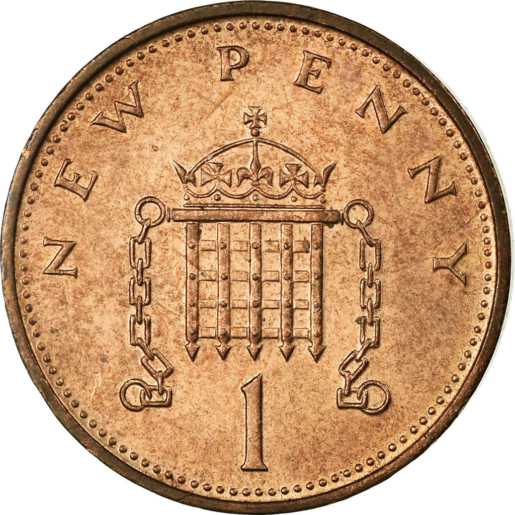 Coin, Great Britain, Elizabeth II, New Penny, 1971, AU(55-58), Bronze, KM:915