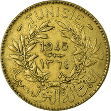 Coin, Tunisia, Anonymous, 2 Francs, 1945, Paris, AU(50-53), Aluminum-Bronze