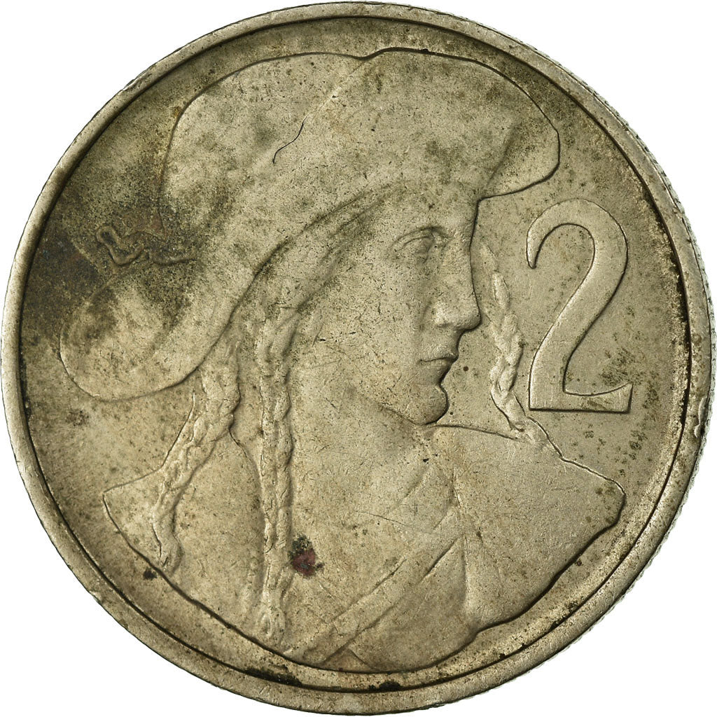 Moneta, Cecoslovacchia, 2 Koruny, 1948, BB, Rame-nichel, KM:23