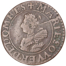 FRANCE, Double Tournois, 1621, Trévoux, EF(40-45), Copper, CGKL #728, 2.89