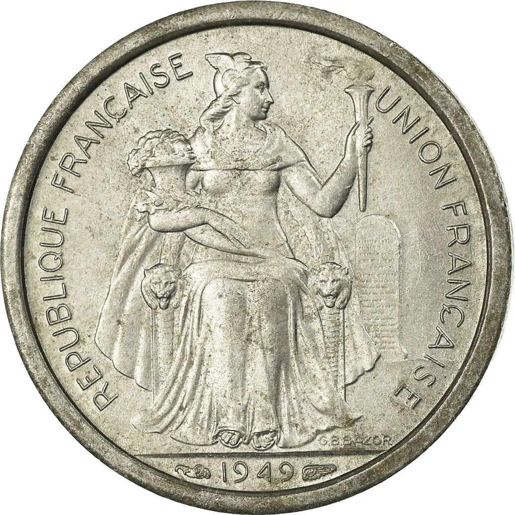 Monnaie, FRENCH OCEANIA, Franc, 1949, TTB, Aluminium, KM:2