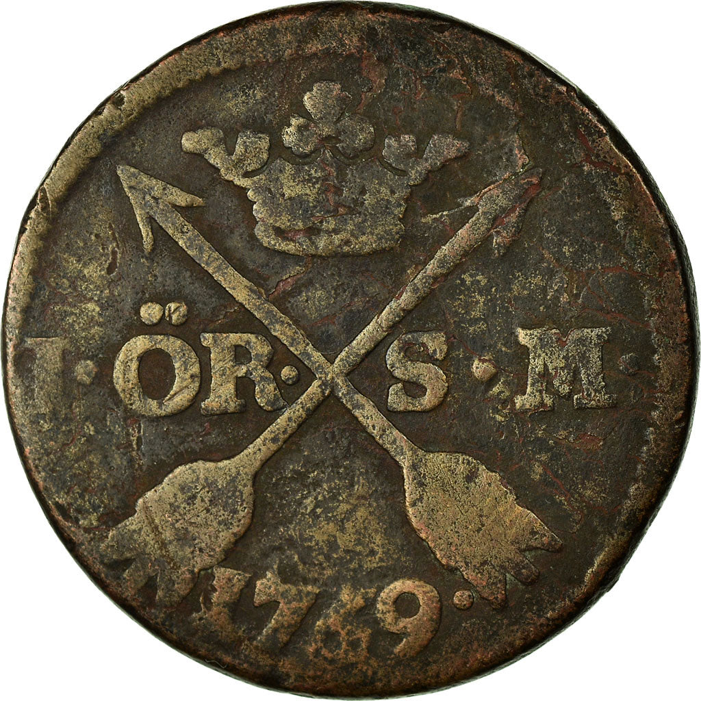 Moneta, Svezia, Adolf Frederick, Ore, S.M., 1759, B+, Rame, KM:460