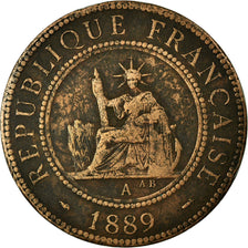 Coin, FRENCH INDO-CHINA, Cent, 1889, Paris, VF(30-35), Bronze, KM:1