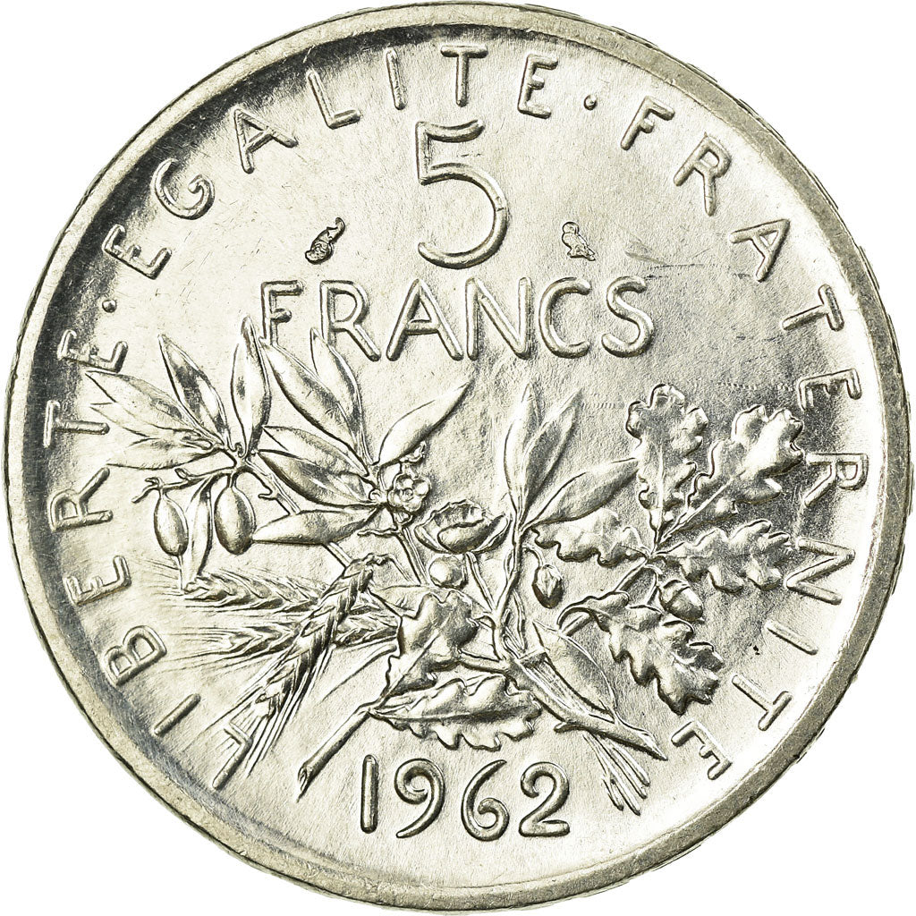 Monnaie, France, Semeuse, 5 Francs, 1962, SUP, Argent, Gadoury:770, KM:926