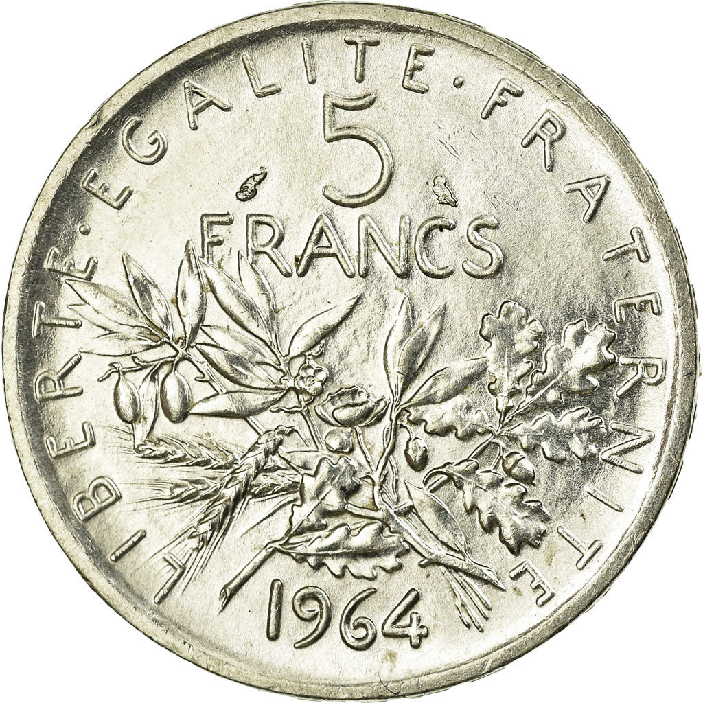 Monnaie, France, Semeuse, 5 Francs, 1964, SUP, Argent, Gadoury:770, KM:926