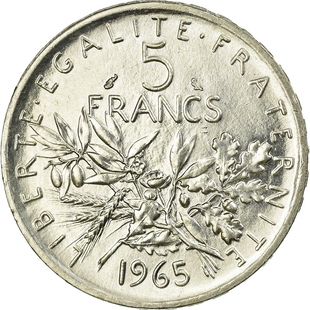 Moneta, Francia, Semeuse, 5 Francs, 1965, SPL-, Argento, KM:926, Gadoury:770