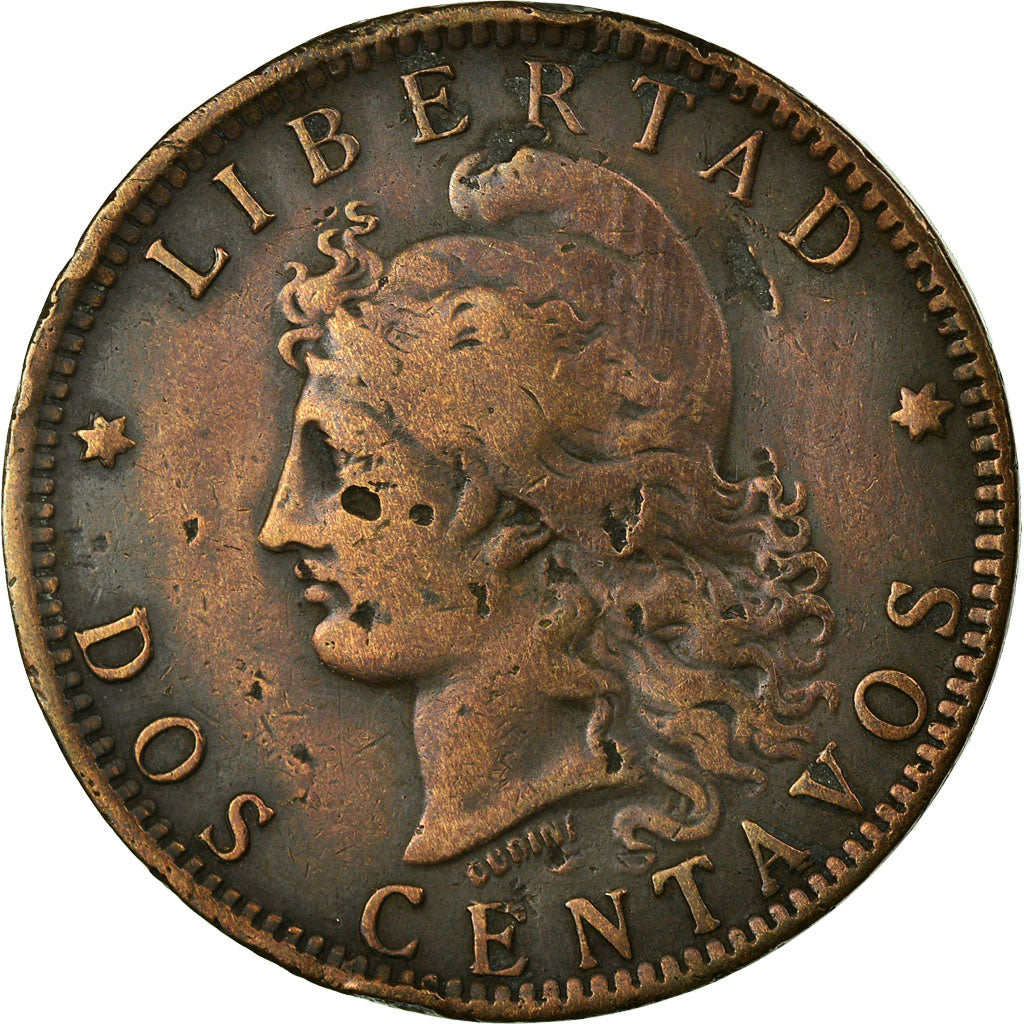 Moneta, Argentina, 2 Centavos, 1896, VF(20-25), Bronze, KM:33