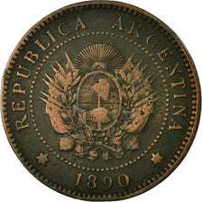 Moneta, Argentina, Centavo, 1890, VF(20-25), Bronze, KM:32