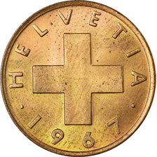 Coin, Switzerland, Rappen, 1967, Bern, AU(55-58), Bronze, KM:46