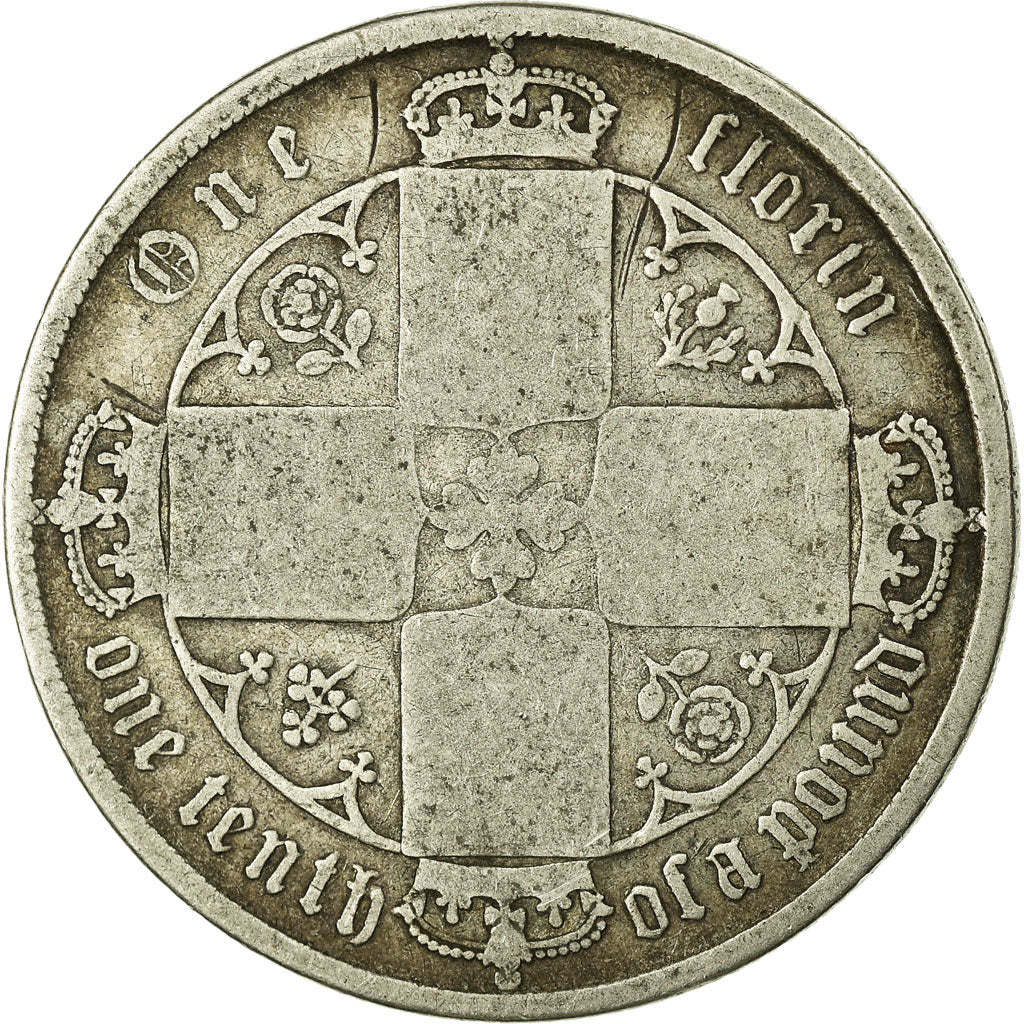 Coin, Great Britain, Victoria, Florin, Two Shillings, 1872, F(12-15), Silver