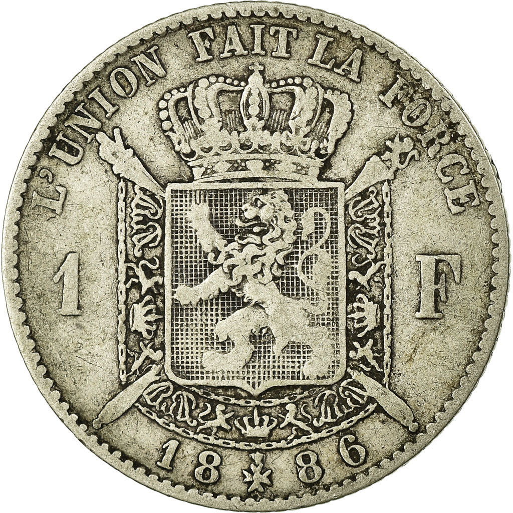 Coin, Belgium, Leopold II, Franc, 1886, VF(20-25), Silver, KM:28.2