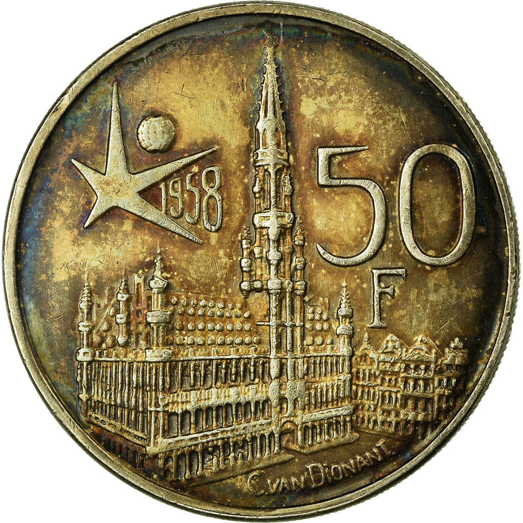 Moneta, Belgio, 50 Francs, 50 Frank, 1958, BB+, Argento, KM:151.1
