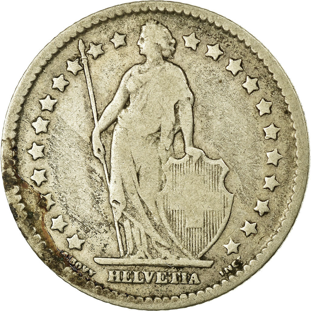 Coin, Switzerland, Franc, 1877, Bern, F(12-15), Silver, KM:24