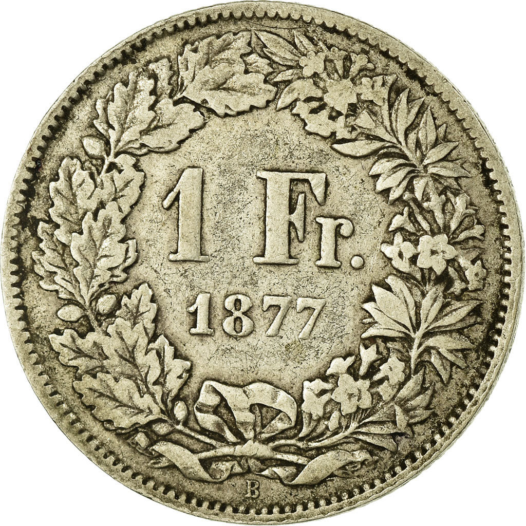 Coin, Switzerland, Franc, 1877, Bern, F(12-15), Silver, KM:24