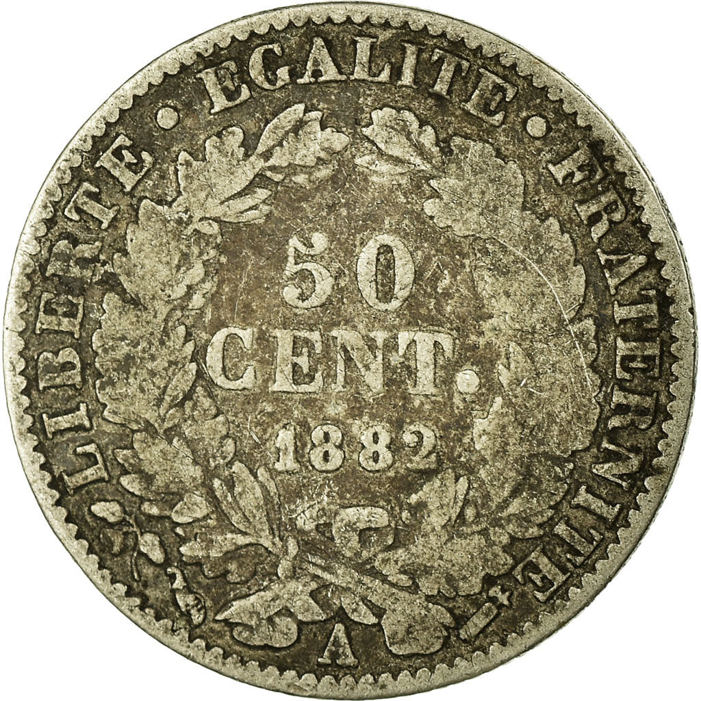 Münze, Frankreich, Cérès, 50 Centimes, 1882, Paris, S, Silber, KM:834.1