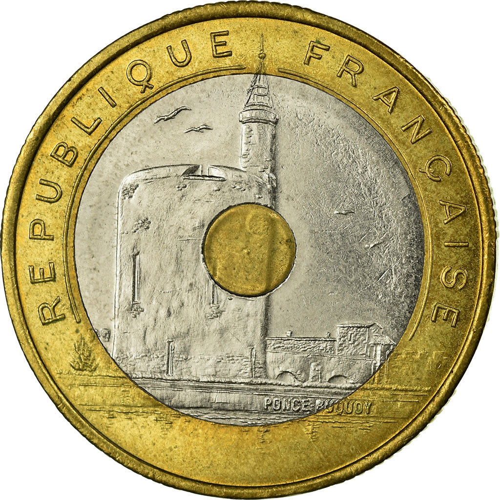Moeda, França, Jeux Méditerranéens, 20 Francs, 1993, AU(50-53), Trimetálico