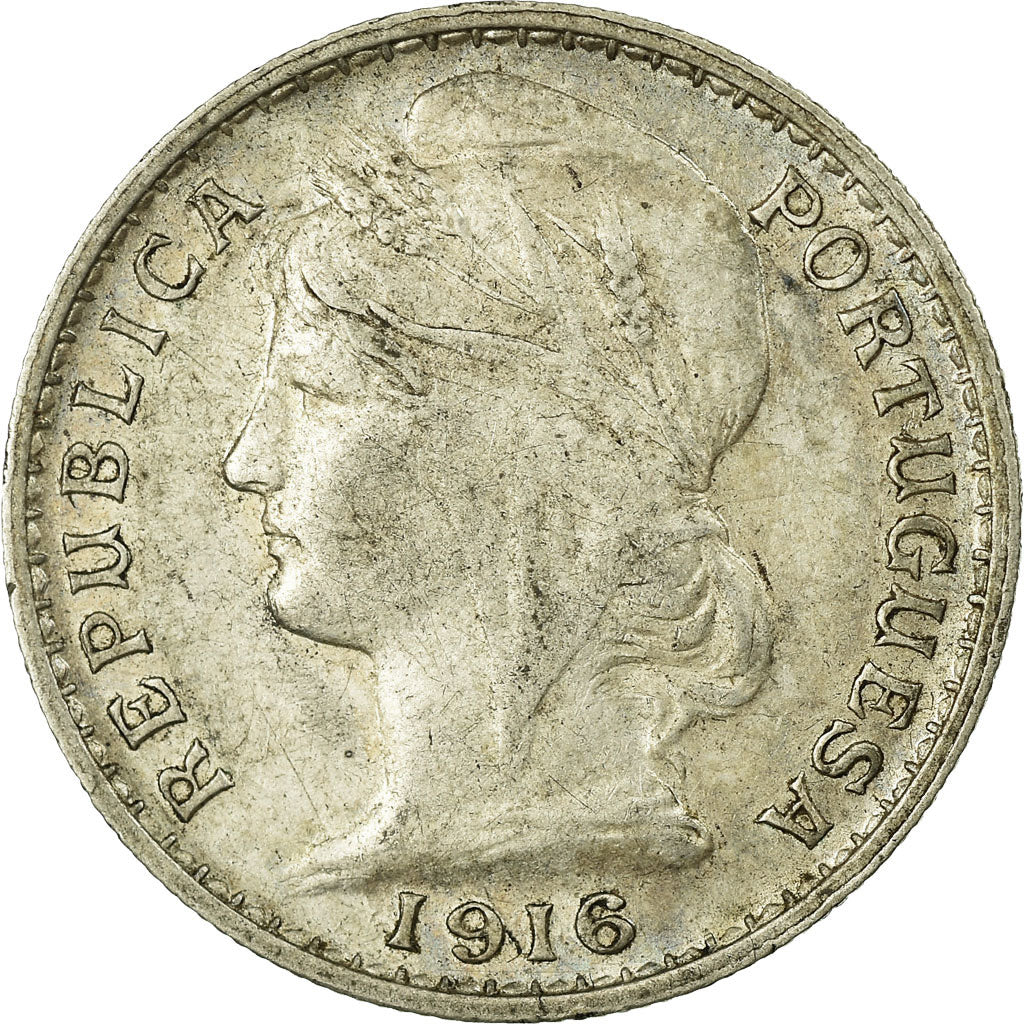 Coin, Portugal, 20 Centavos, 1916, EF(40-45), Silver, KM:562