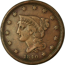 Coin, United States, Braided Hair Cent, Cent, 1840, U.S. Mint, VF(20-25)