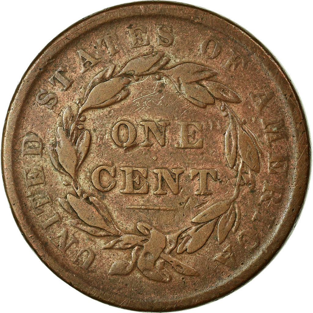 Coin, United States, Coronet Cent, Cent, 1838, U.S. Mint, Philadelphia