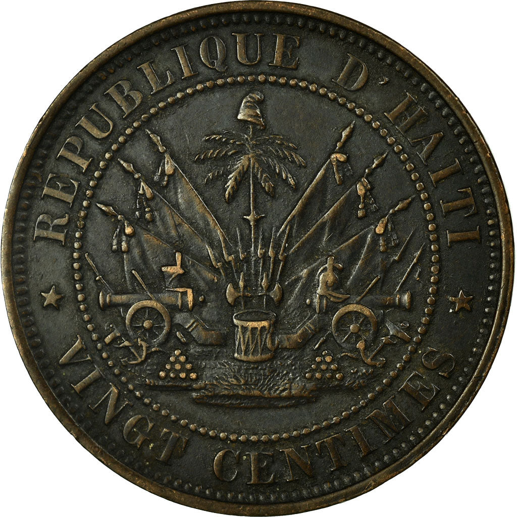 Coin, Haiti, 20 Centimes, 1863, AU(50-53), Bronze, KM:41