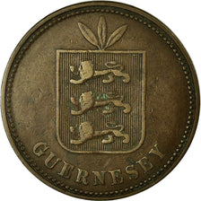Coin, Guernsey, 4 Doubles, 1868, Heaton, Birmingham, VF(30-35), Bronze, KM:5