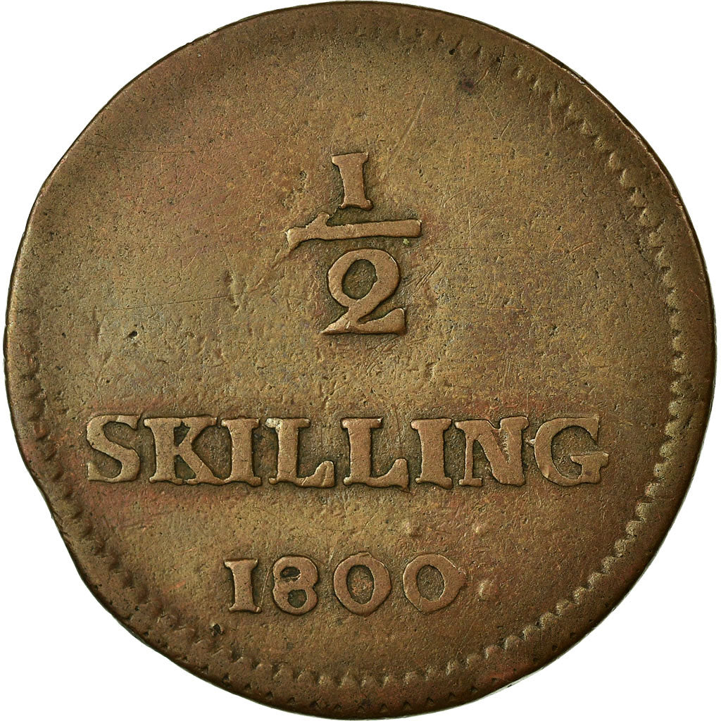 Coin, Sweden, Gustaf IV Adolf, 1/2 Skilling, 1800, VF(20-25), Copper, KM:549