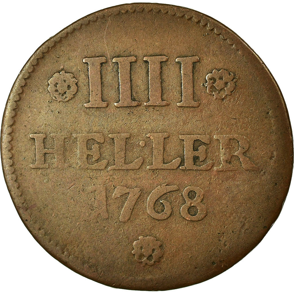 Coin, German States, COLOGNE, 4 Heller, 1768, VF(20-25), Copper, KM:440