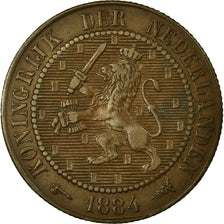 Coin, Netherlands, William III, 2-1/2 Cent, 1884, AU(50-53), Bronze, KM:108.1