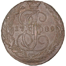 Monnaie, Russie, Catherine II, 5 Kopeks, 1789, Ekaterinbourg, TTB+, Cuivre