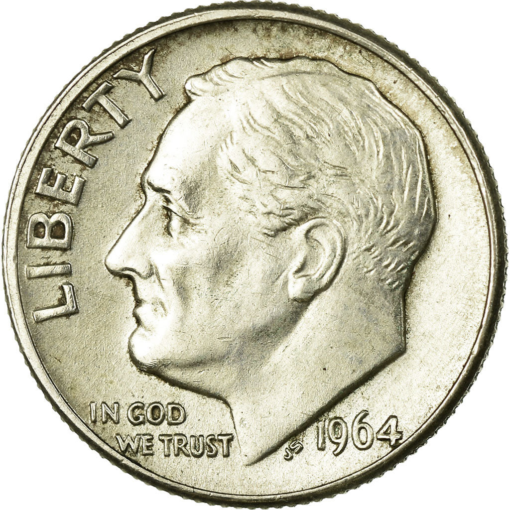 Coin, United States, Roosevelt Dime, Dime, 1964, U.S. Mint, Denver, AU(50-53)