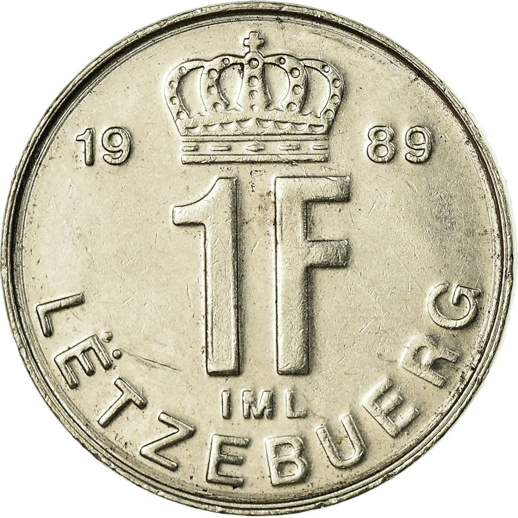 Moneta, Luksemburg, Jean, Franc, 1989, AU(50-53), Nickel platerowany stalą