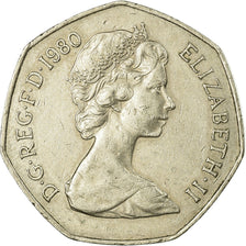 Coin, Great Britain, Elizabeth II, 50 New Pence, 1980, VF(30-35), Copper-nickel