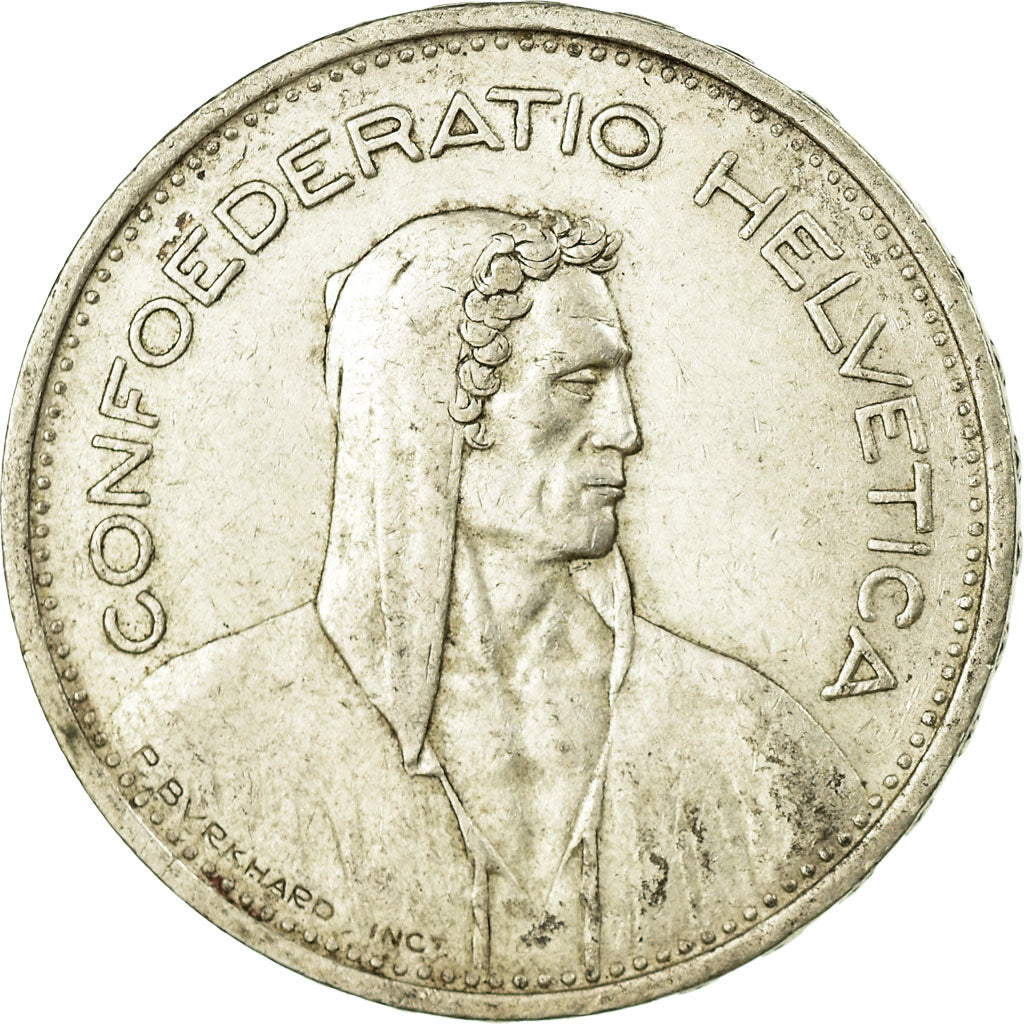 Coin, Switzerland, 5 Francs, 1954, Bern, EF(40-45), Silver, KM:40
