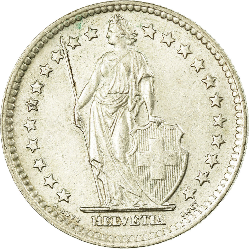 Coin, Switzerland, 2 Francs, 1964, Bern, AU(55-58), Silver, KM:21
