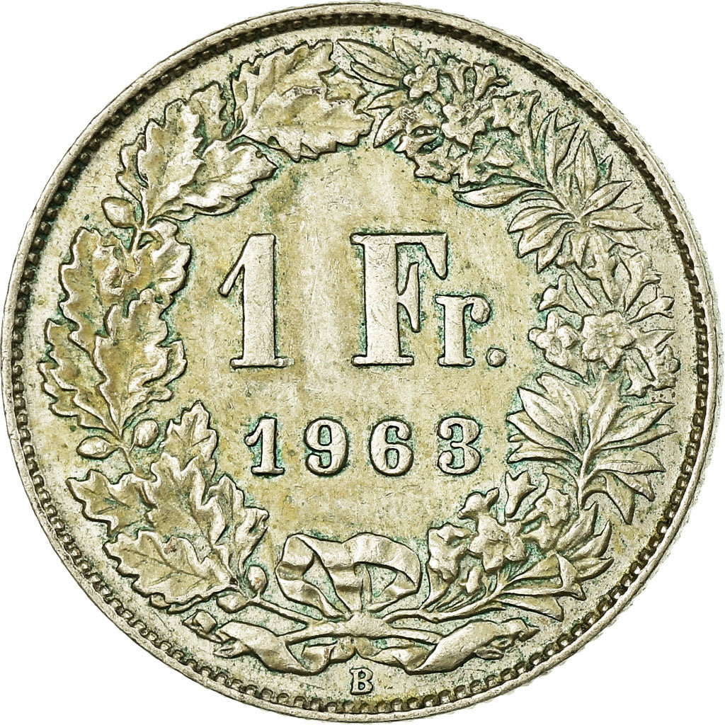 Coin, Switzerland, Franc, 1963, Bern, EF(40-45), Silver, KM:24