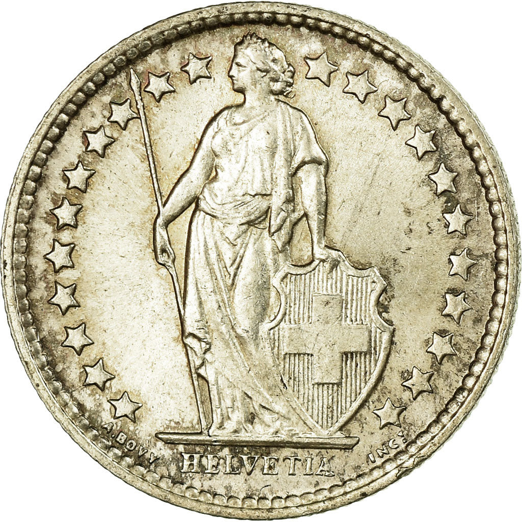 Coin, Switzerland, 1/2 Franc, 1964, Bern, MS(60-62), Silver, KM:23