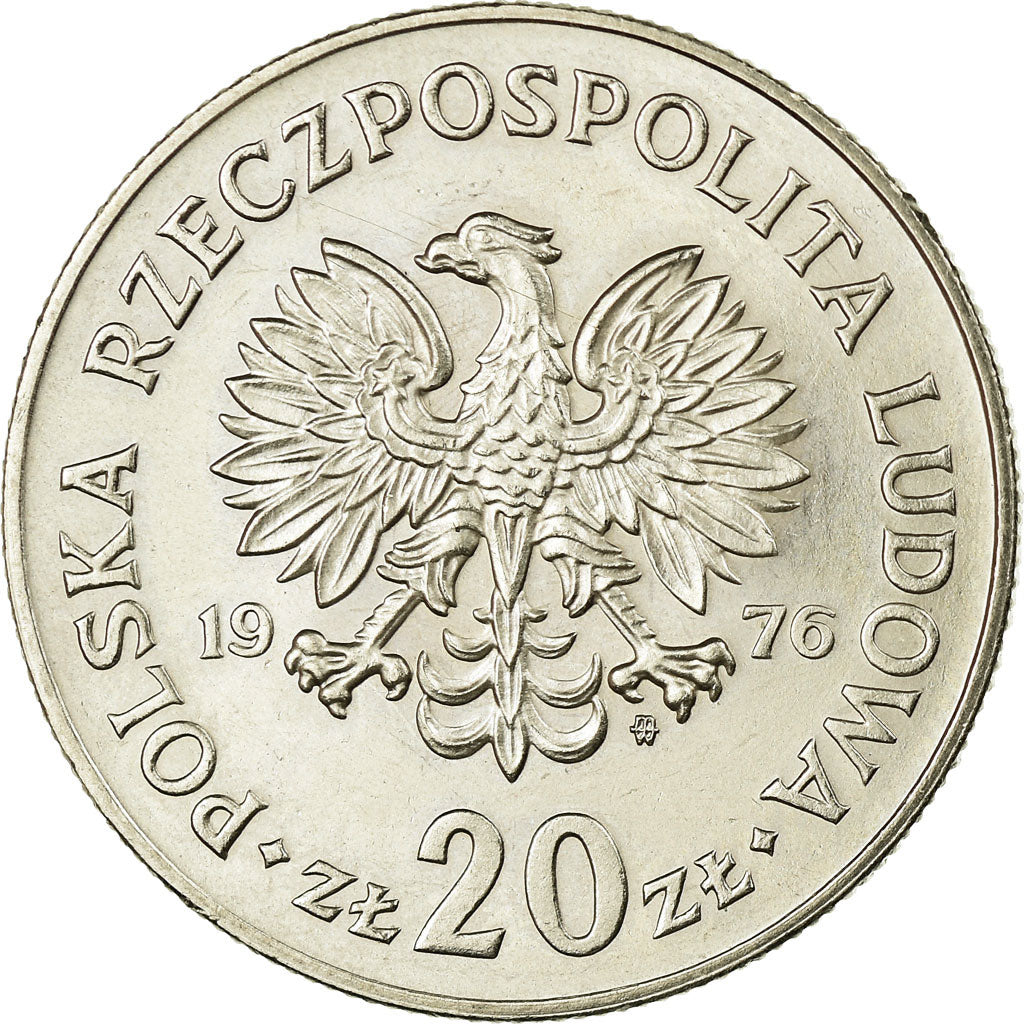 Moneta, Polonia, 20 Zlotych, 1976, Warsaw, SPL-, Rame-nichel, KM:69