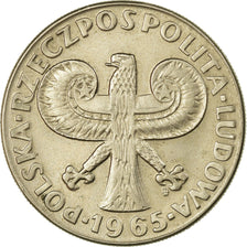 Moneta, Polonia, 10 Zlotych, 1965, Warsaw, BB, Rame-nichel, KM:55